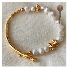 MESB-00046 Silver Bracelet With Pearls